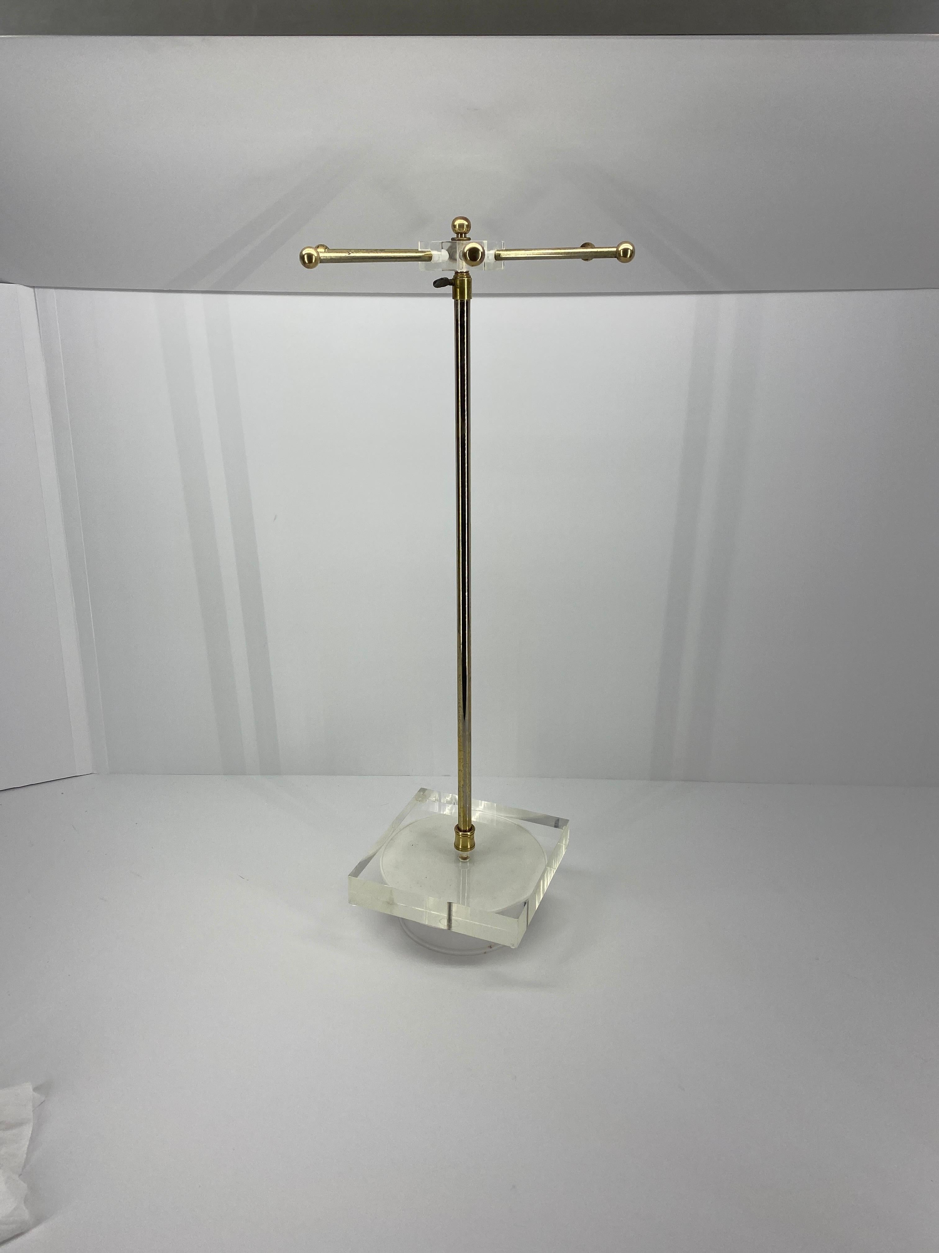 Mid-Century Modern Lucite and Brass Tie And Jewelry Stand For Sale 7