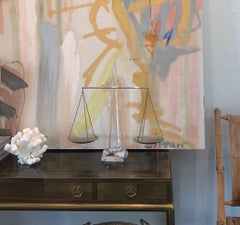 Balance en lucite et chrome:: moderne du milieu du siècle:: par Astrolite Products