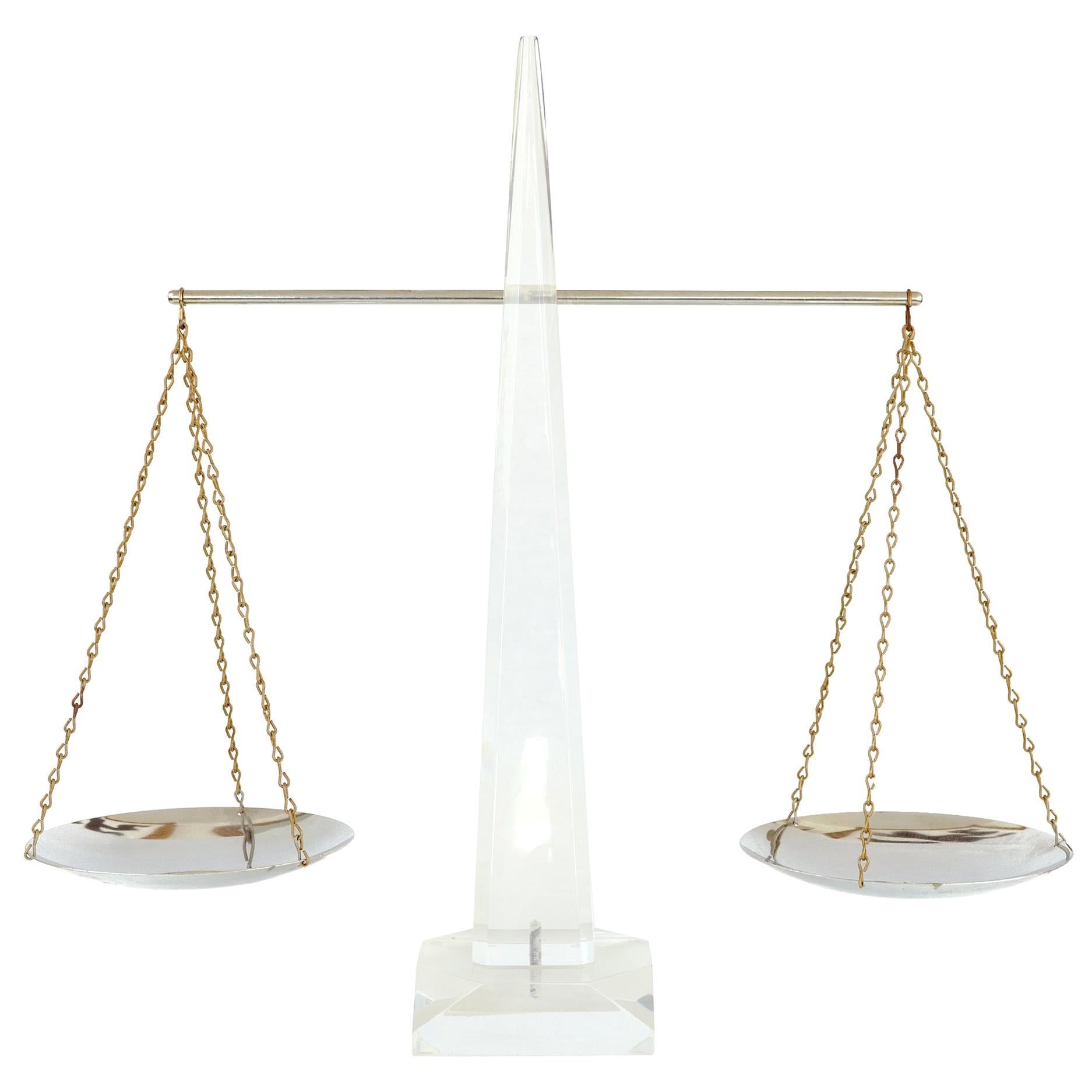 Mid-Century Modern Lucite and Chrome Balance Scale by Astrolite Products