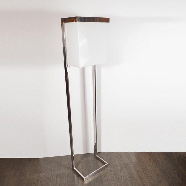 MidCentury Modern Lucite and Chrome Floor Lamp by Milo Baughman For