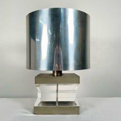 Mid-Century Modern Lucite and Chrome Table / Desk Lamp, Karl Springer Style