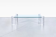 Mid-Century Modern Lucite and Glass Coffee Table by Karl Springer