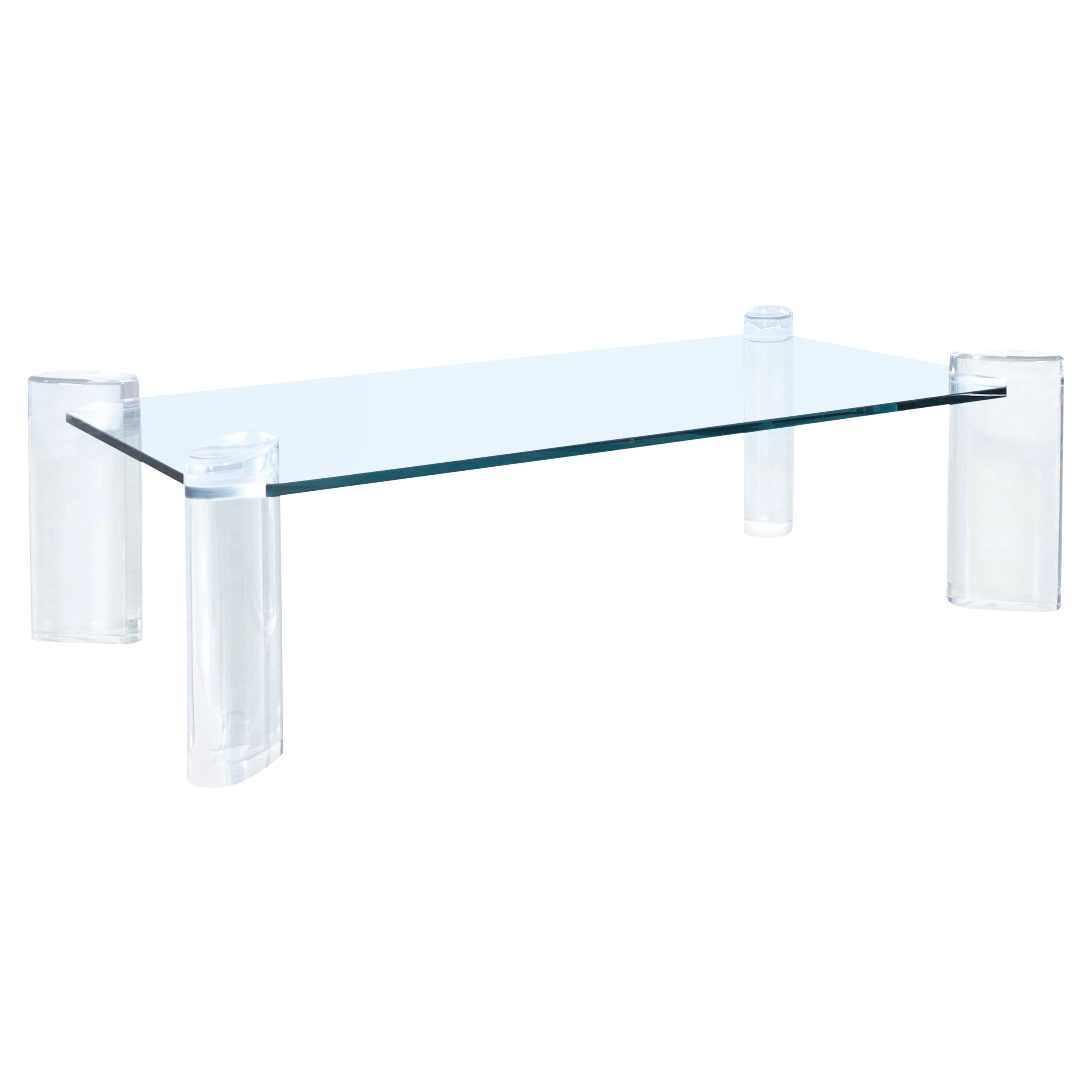 Mid-Century Modern Lucite and Glass Coffee Table by Karl Springer