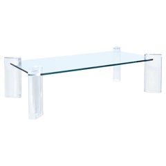 Mid-Century Modern Lucite and Glass Coffee Table by Karl Springer
