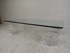 Mid-Century Modern Lucite and Glass Coffee Table