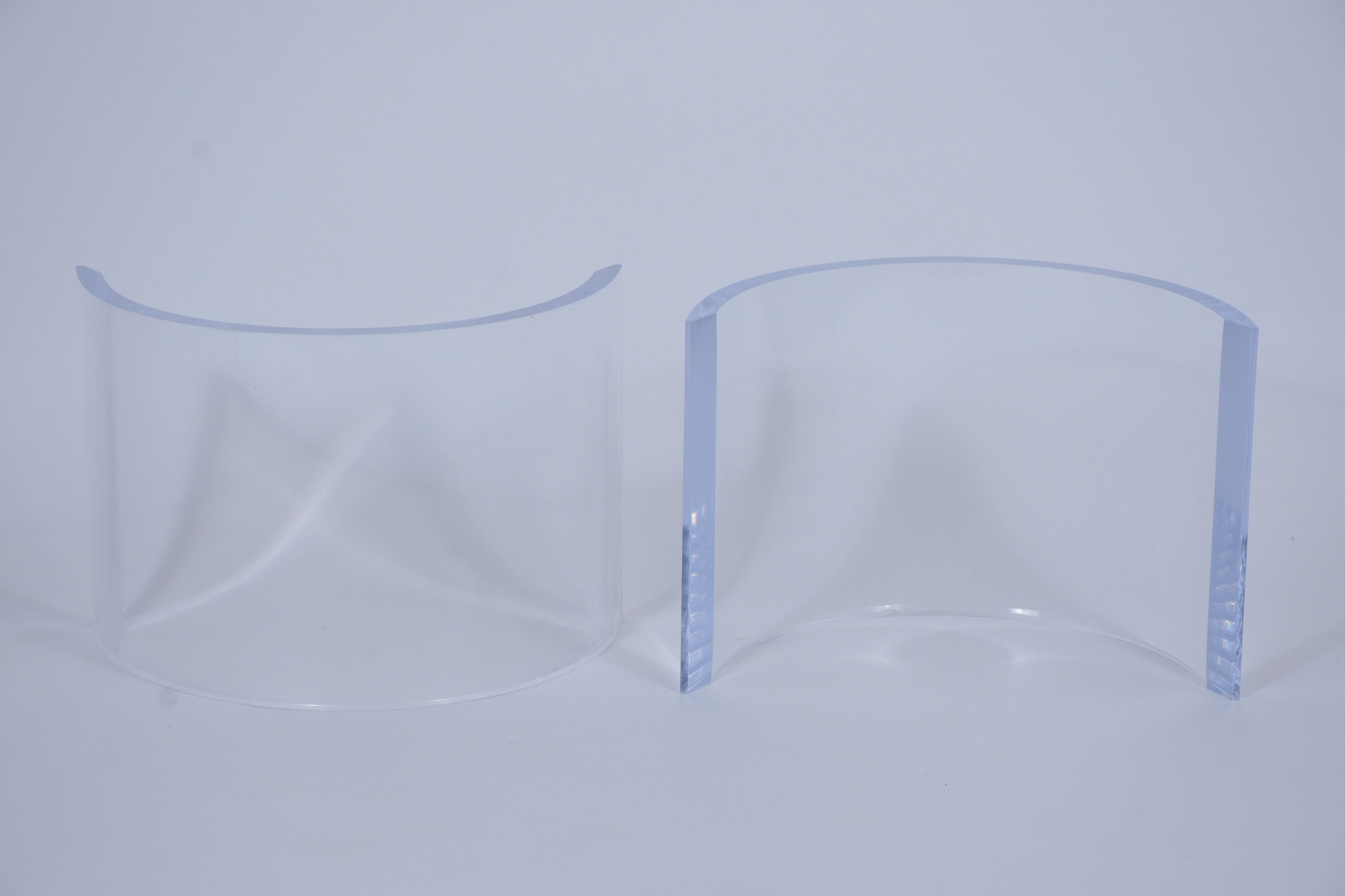Mid-Century Modern Lucite Base & Glass Coffee Table 1