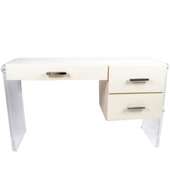 Mid-Century Modern Lucite and Wood Desk