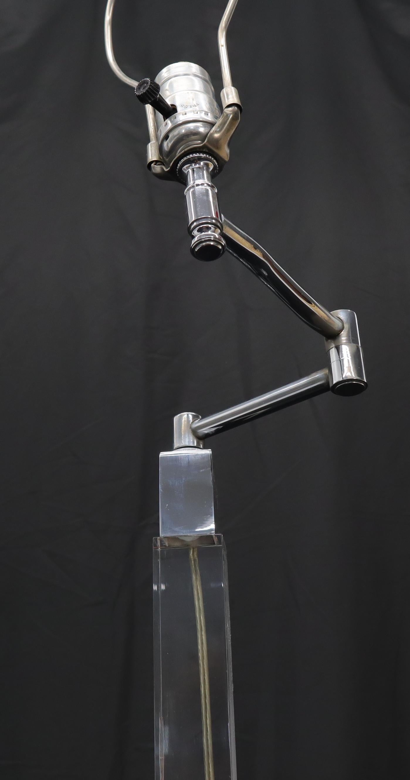 Mid-Century Modern Lucite Base Adjustable Floor Lamp For Sale 4