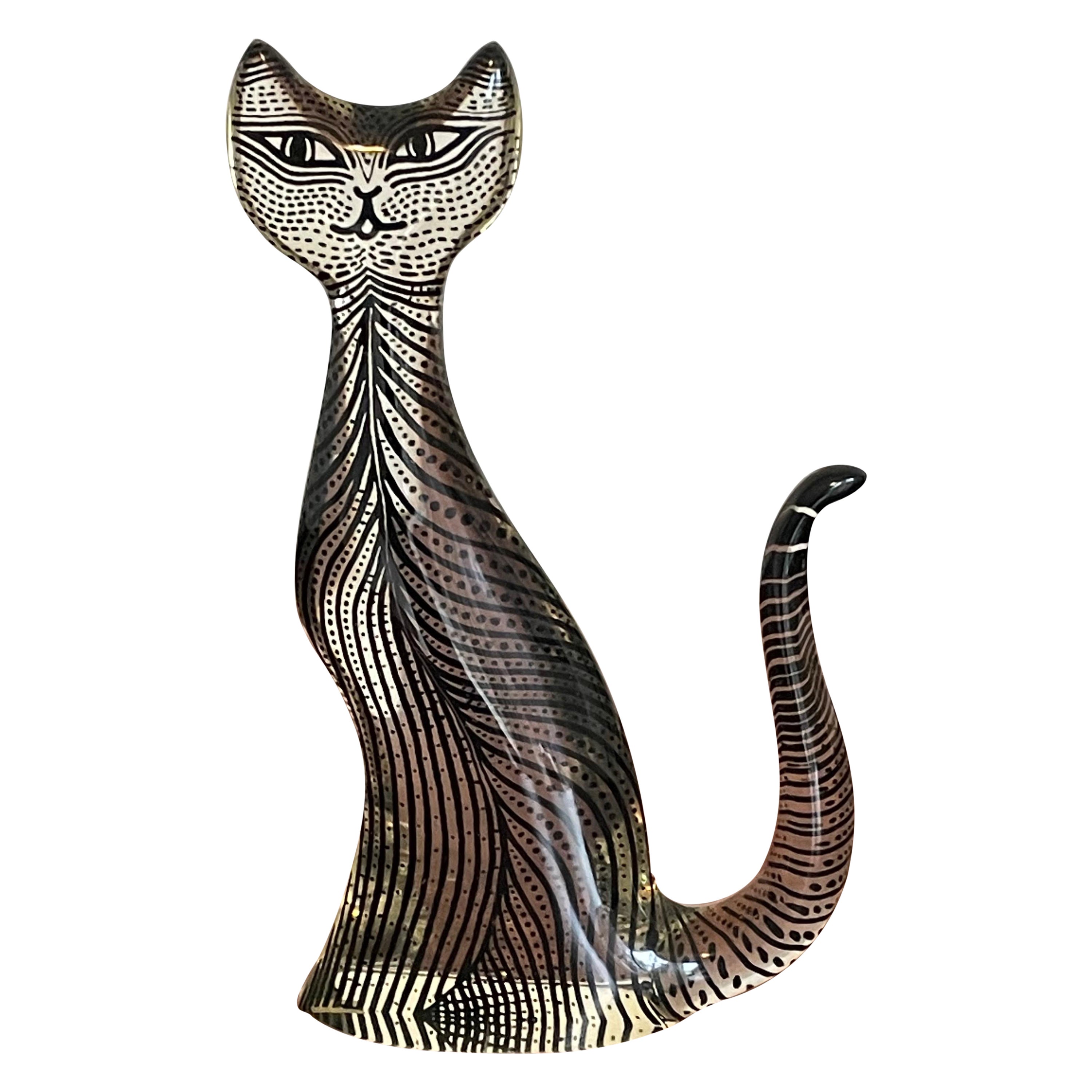 Mid Century Modern Lucite Cat Sculpture by Abraham Palatnik, Brazil