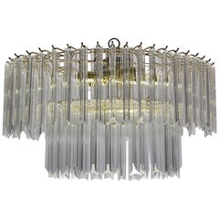 Mid-Century Modern Lucite Brassed Vintage Chandelier, 1960s