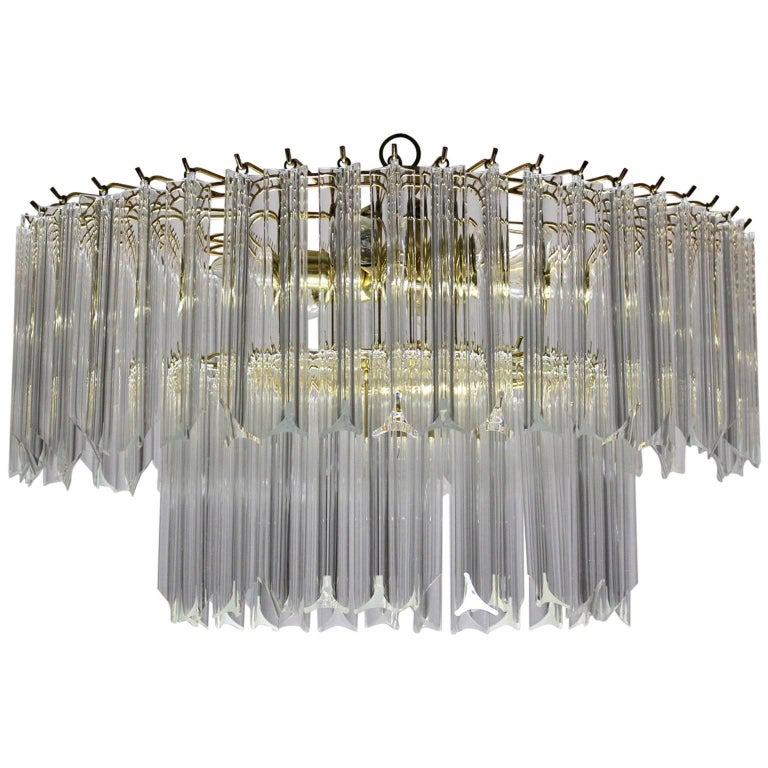 MidCentury Modern Lucite Brassed Vintage Chandelier, 1960s at 1stDibs