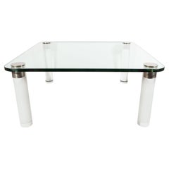 Mid-Century Modern Lucite, Chrome and Glass Cocktail Table, Leon Rosen for Pace