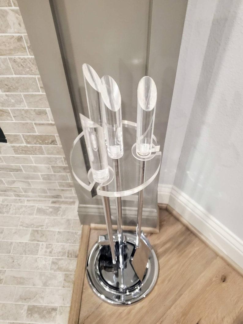 Mid-Century Modern Lucite & Chrome Fireplace Tool Set For Sale 2