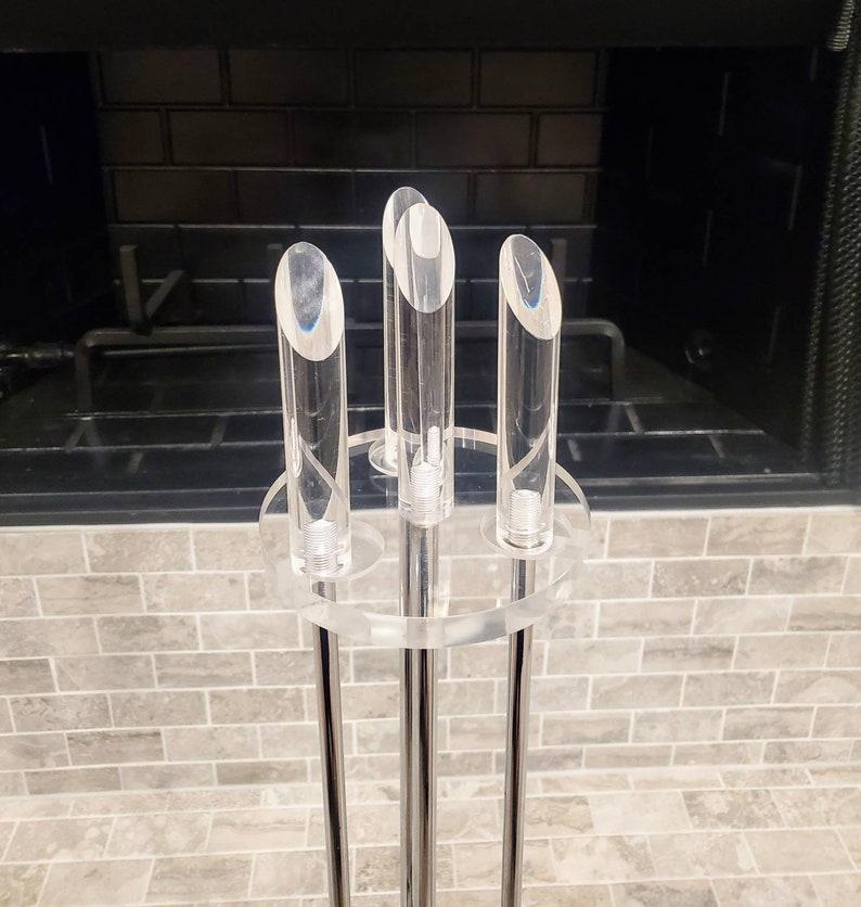 Mid-Century Modern Lucite & Chrome Fireplace Tool Set For Sale 3