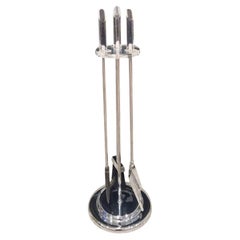 Retro Mid-Century Modern Lucite & Chrome Fireplace Tool Set