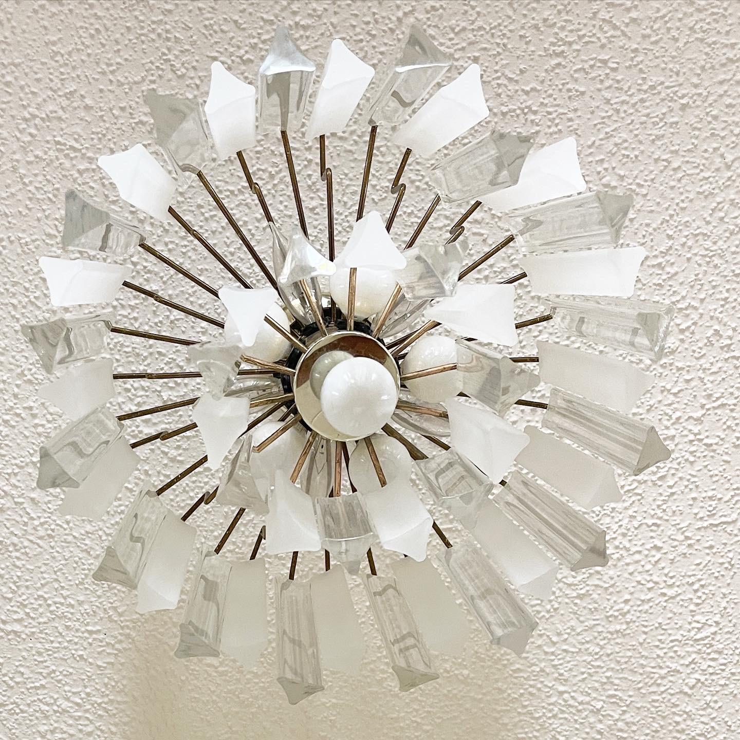 lucite and gold chandelier