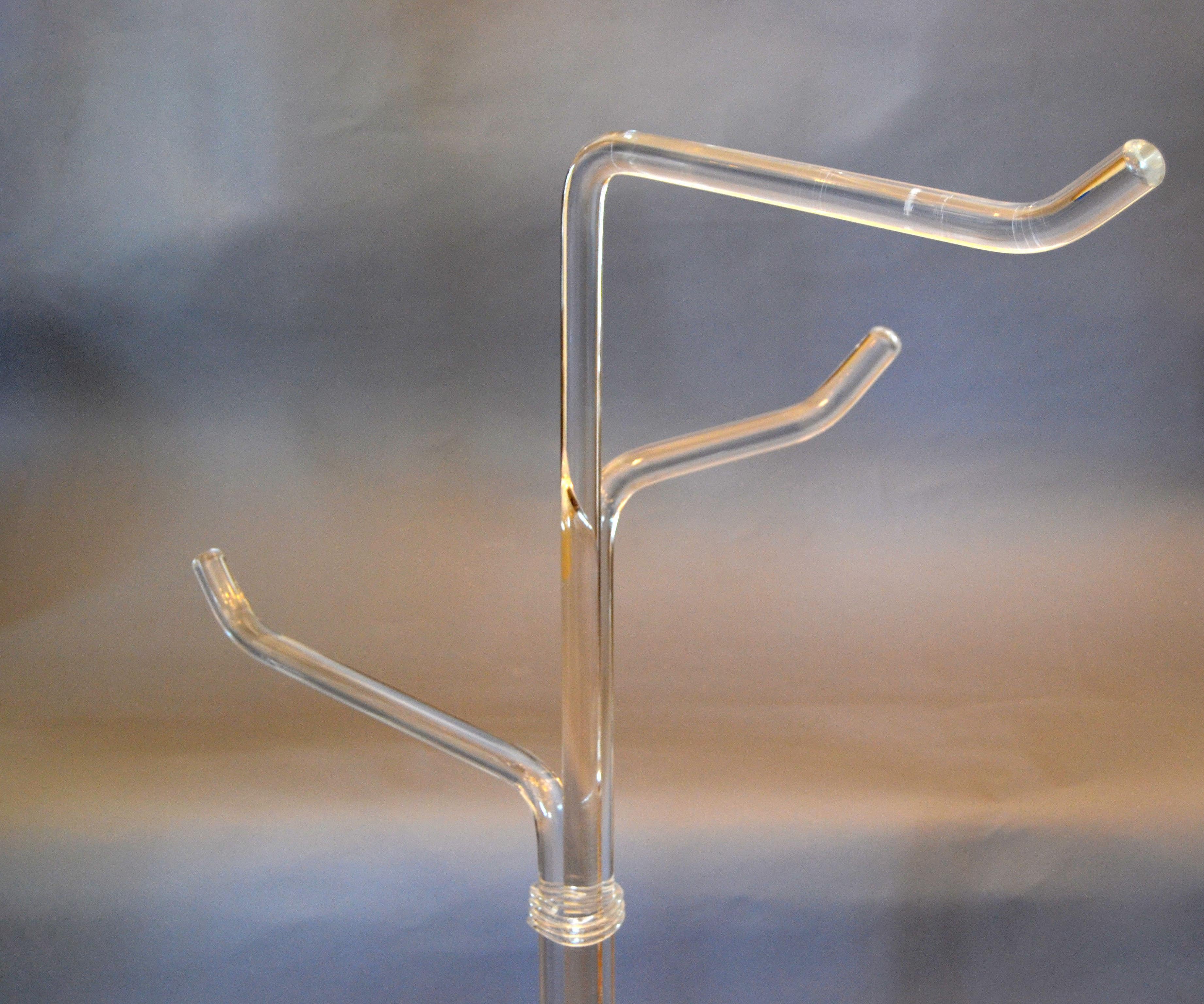 American Mid-Century Modern Lucite Coat Rack Stand Clothes Tree Stand Lucite Sculpture For Sale