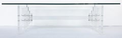 Mid-Century Modern Lucite Coffee Table with Glass Top c1970