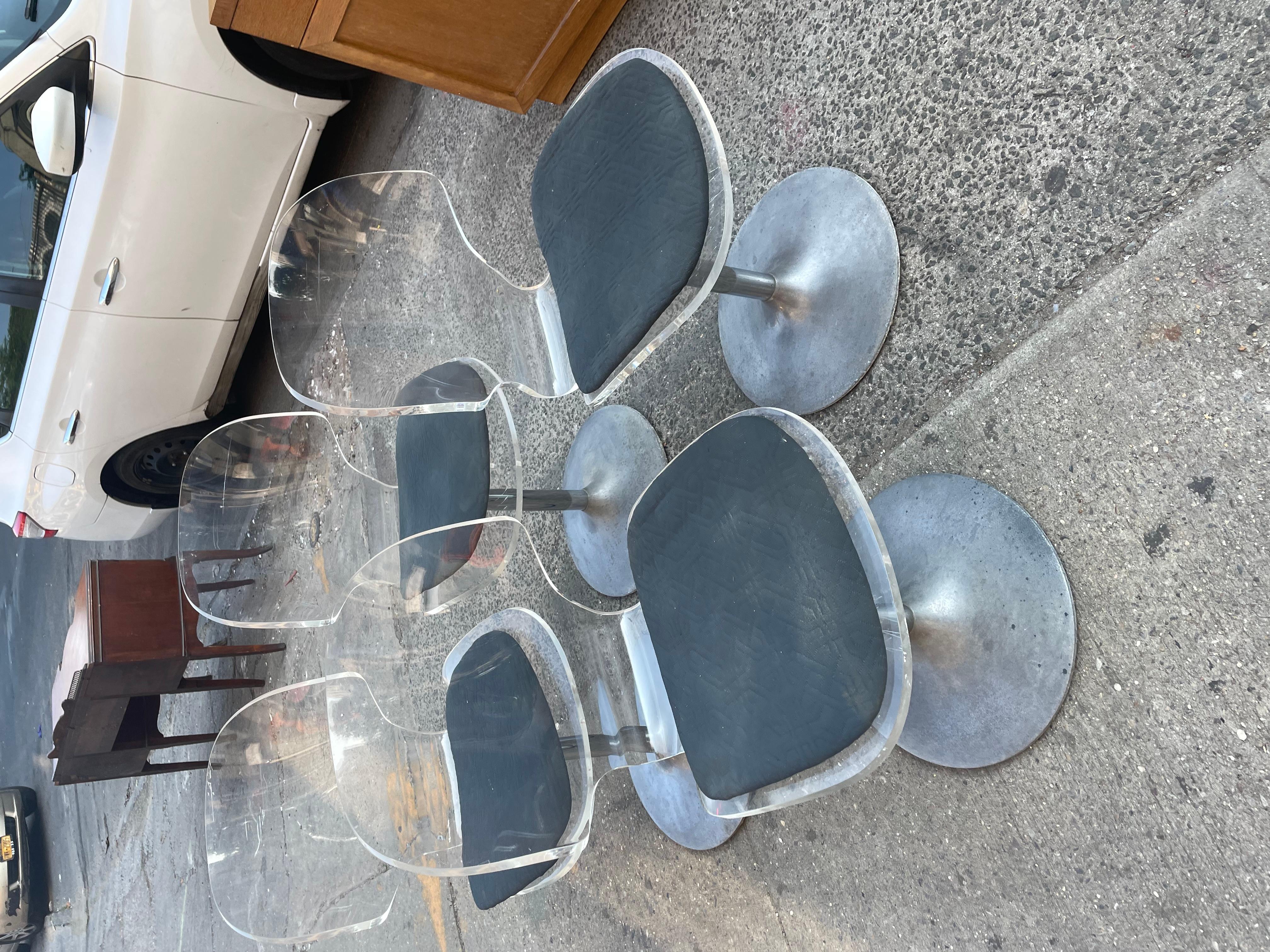 Acrylic Mid-Century Modern Lucite Dining Chairs For Sale