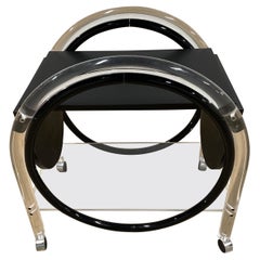 Mid-Century Modern Lucite Drop Leaf Bar Cart