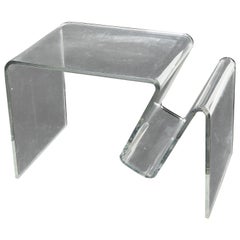 Mid-Century Modern Lucite End Table Magazine Rack or Holder, Neal Small Style