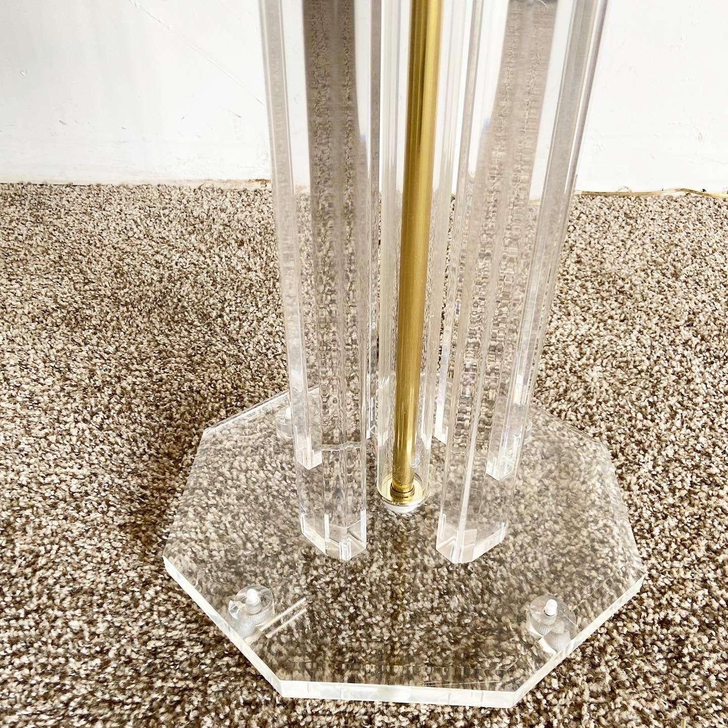 Mid Century Modern Lucite Floor Lamp/Table Combo For Sale 1