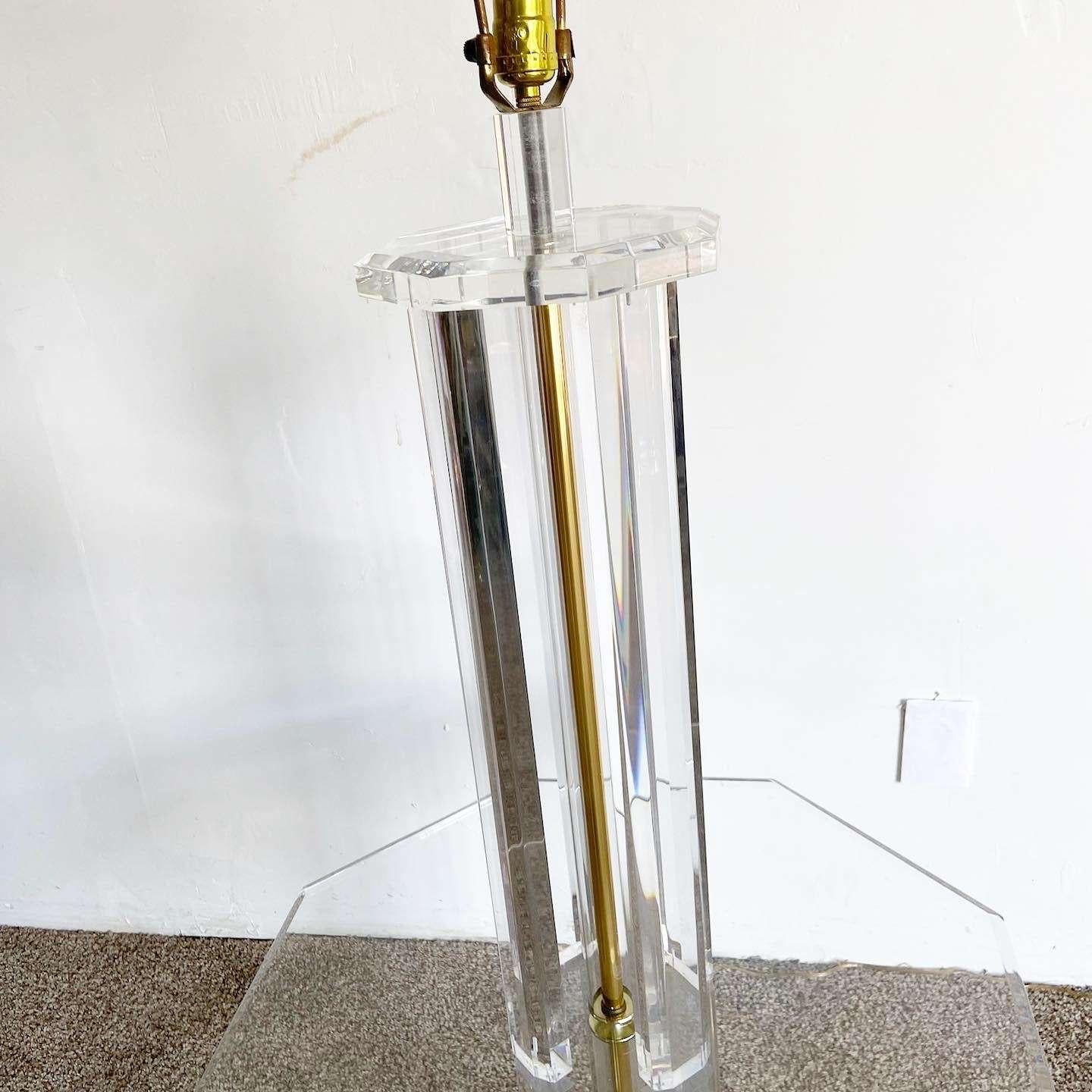 Mid Century Modern Lucite Floor Lamp/Table Combo For Sale 2
