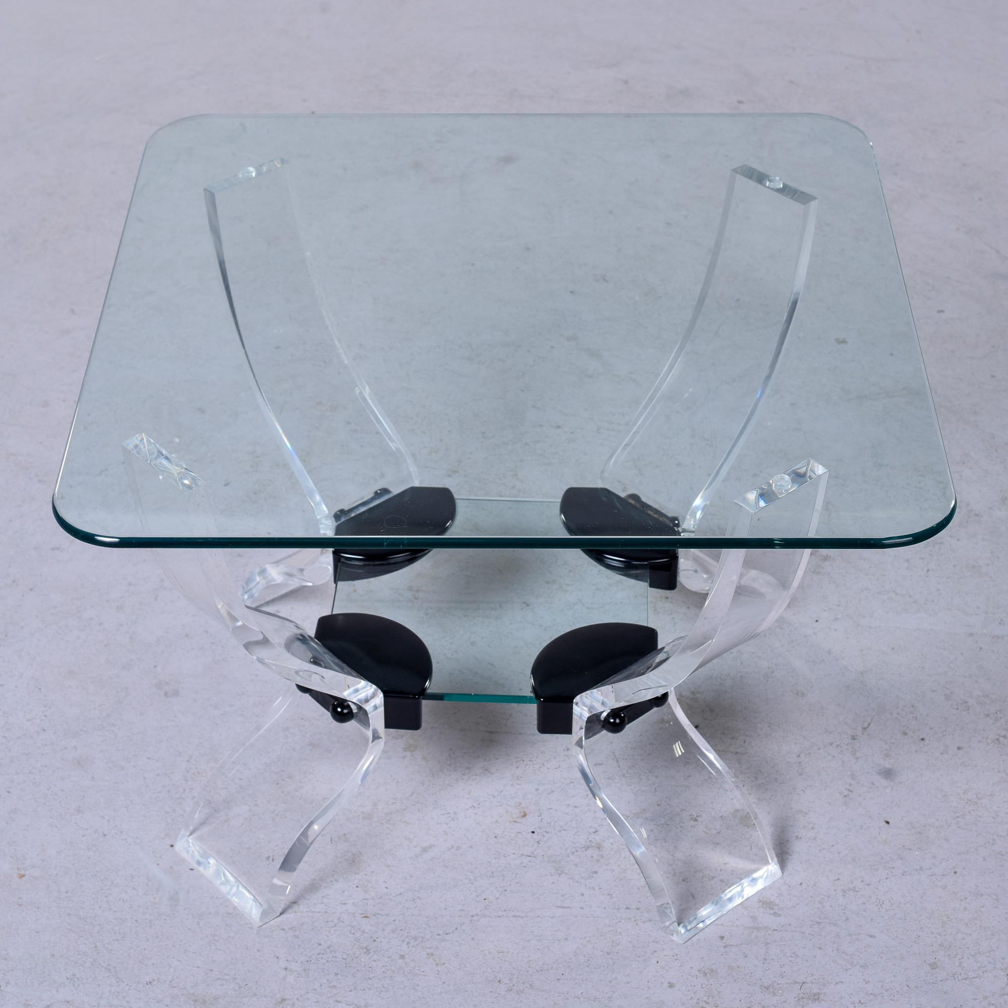 Mid Century Modern Lucite & Glass Side Table 4