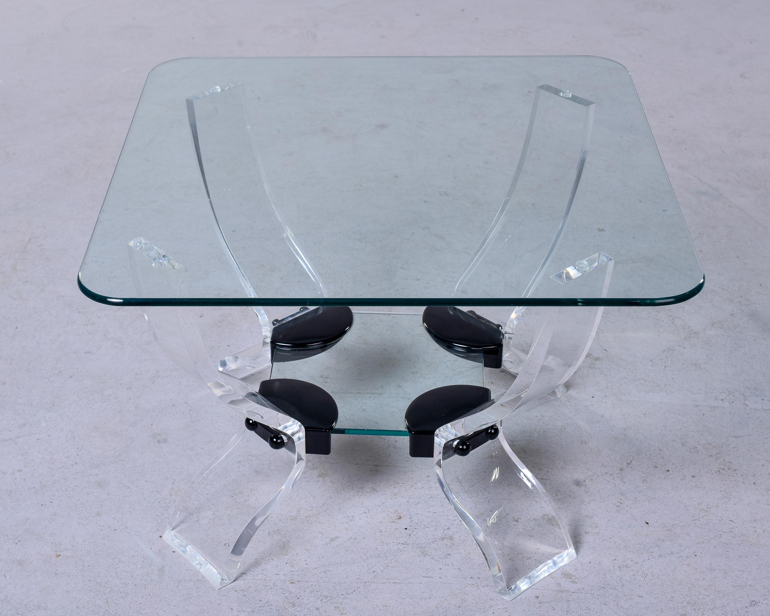 Mid Century Modern Lucite & Glass Side Table 5