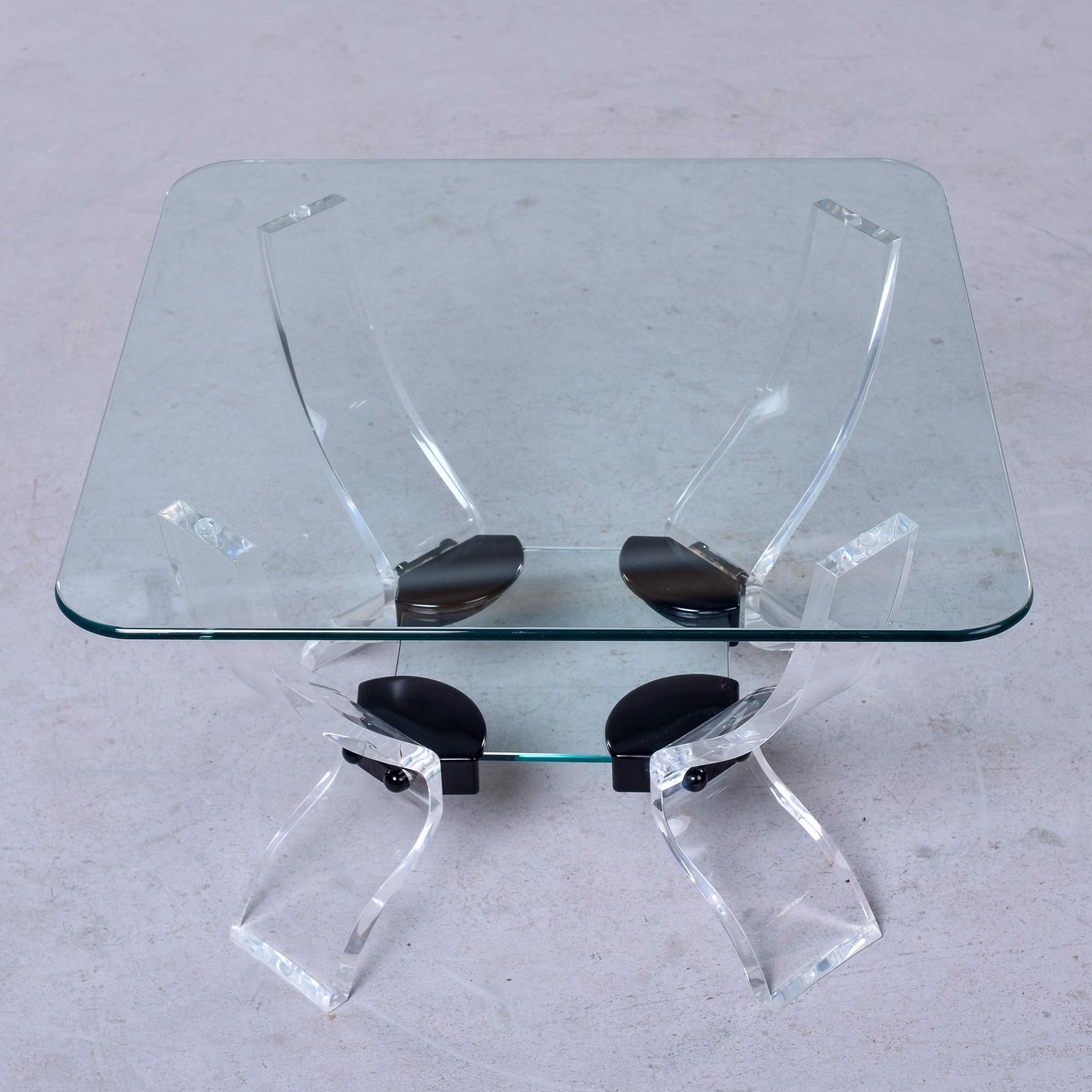 Mid Century Modern Lucite & Glass Side Table 1