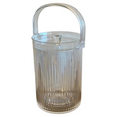 Cubitera de Lucite Moderna de Mediados de Siglo con Forro y Pinzas