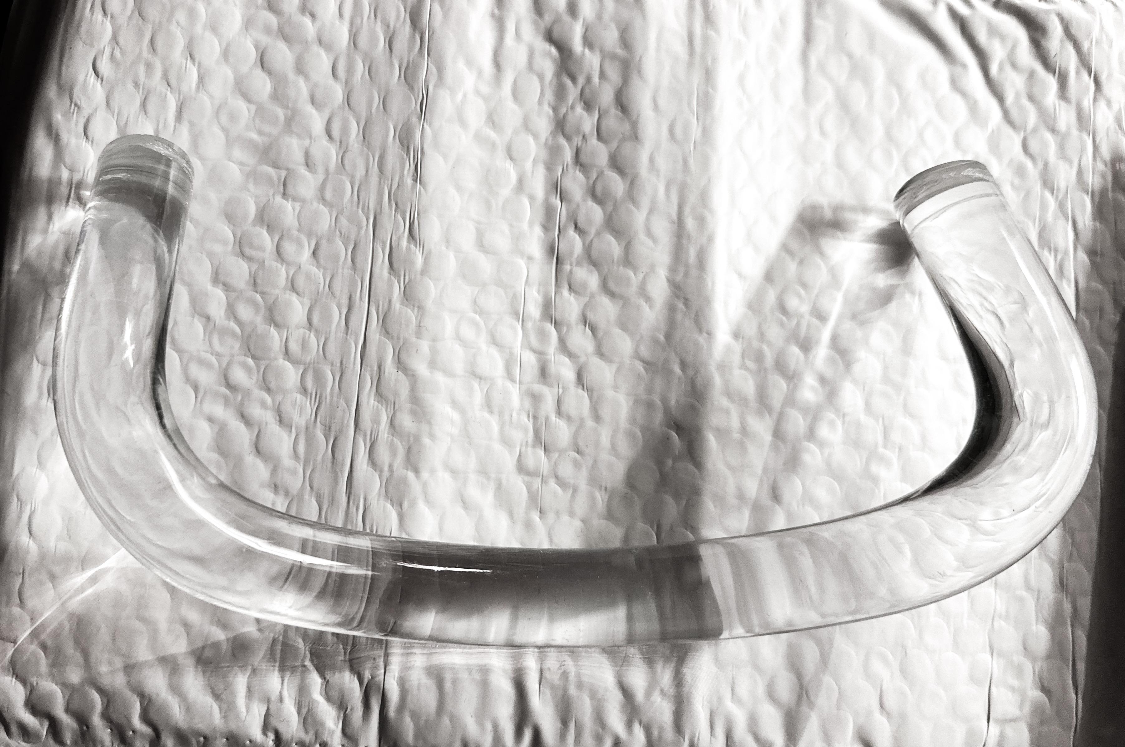 Americano Set di 3 maniglie a scala larga in lucite, acrilico trasparente, 10