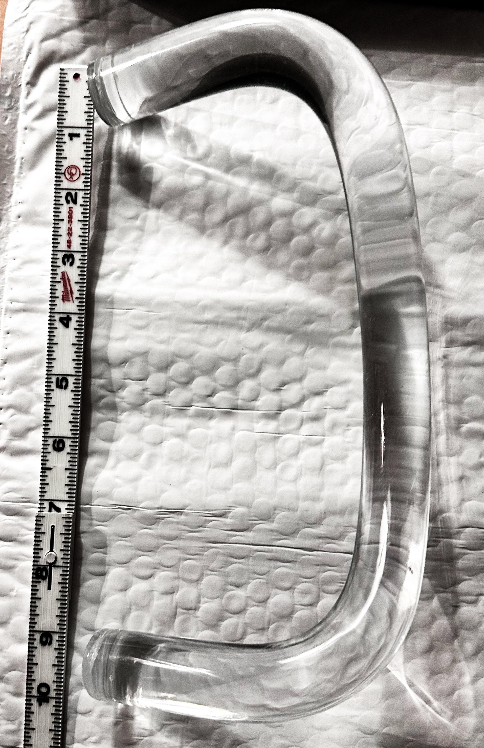 Lucite Set di 3 maniglie a scala larga in lucite, acrilico trasparente, 10