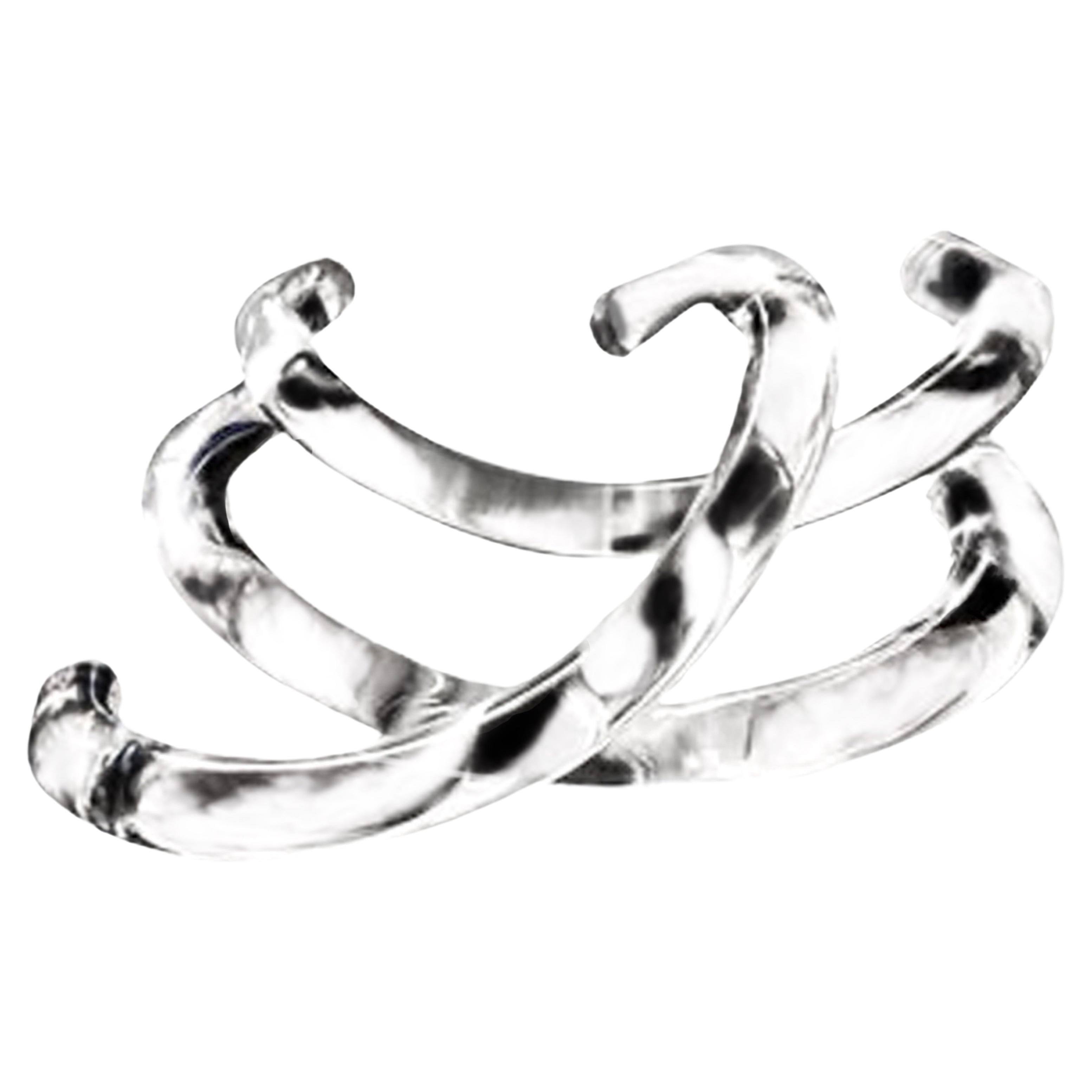 Set di 3 maniglie a scala larga in lucite, acrilico trasparente, 10", USA.