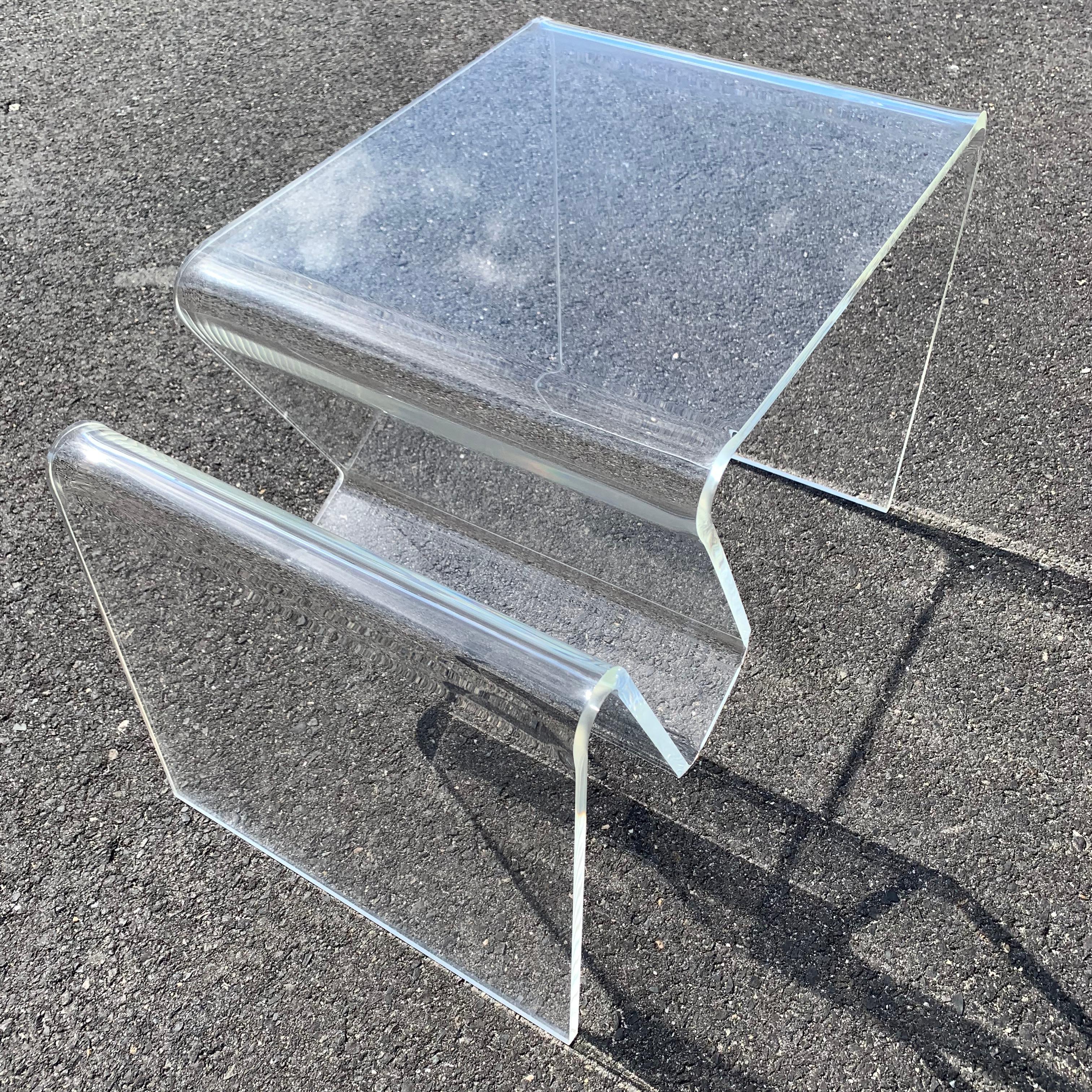 Mid-Century Modern Lucite Magazine Rack Table 1