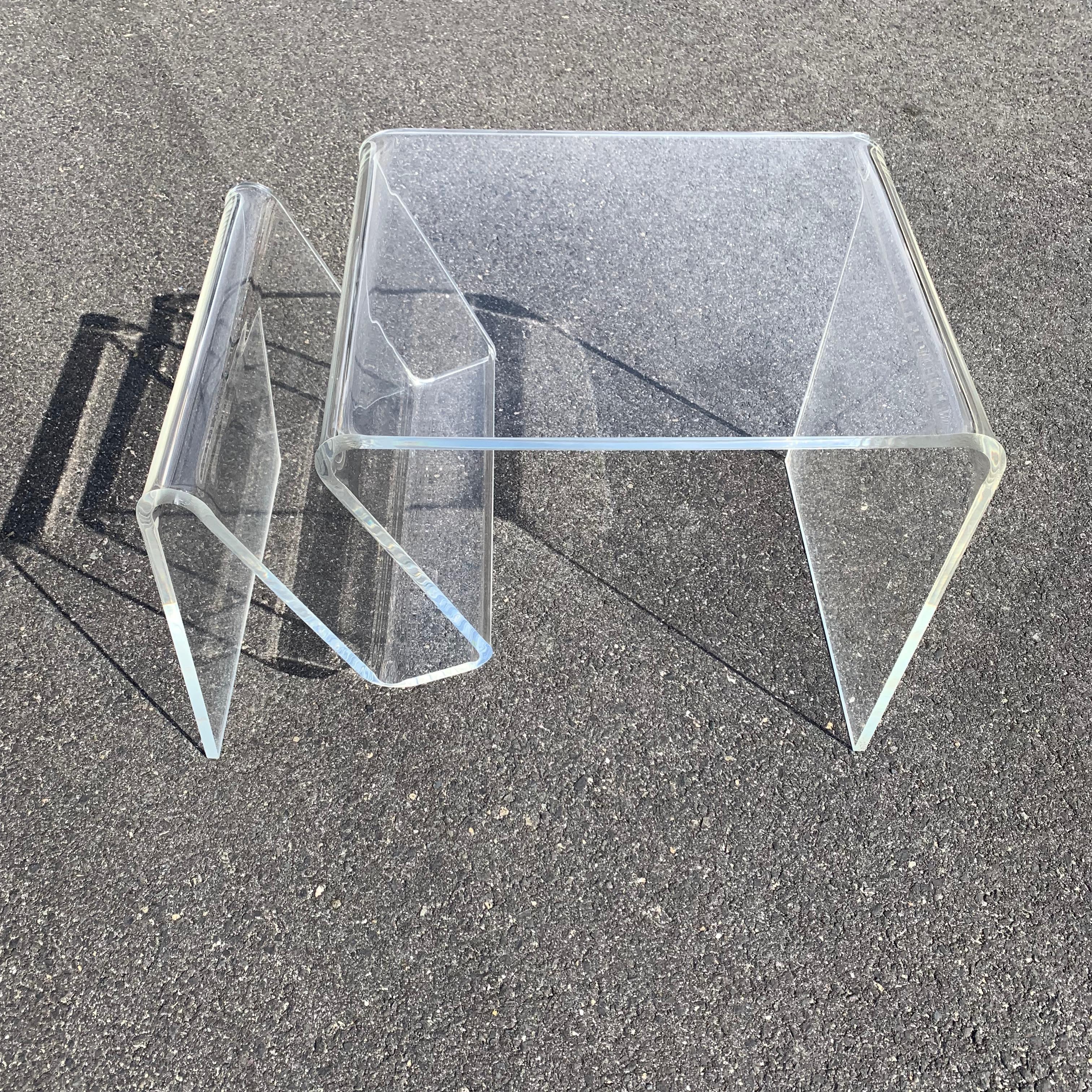 Mid-Century Modern Lucite Magazine Rack Table 2