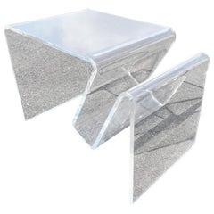 Vintage Mid-Century Modern Lucite Magazine Rack Table