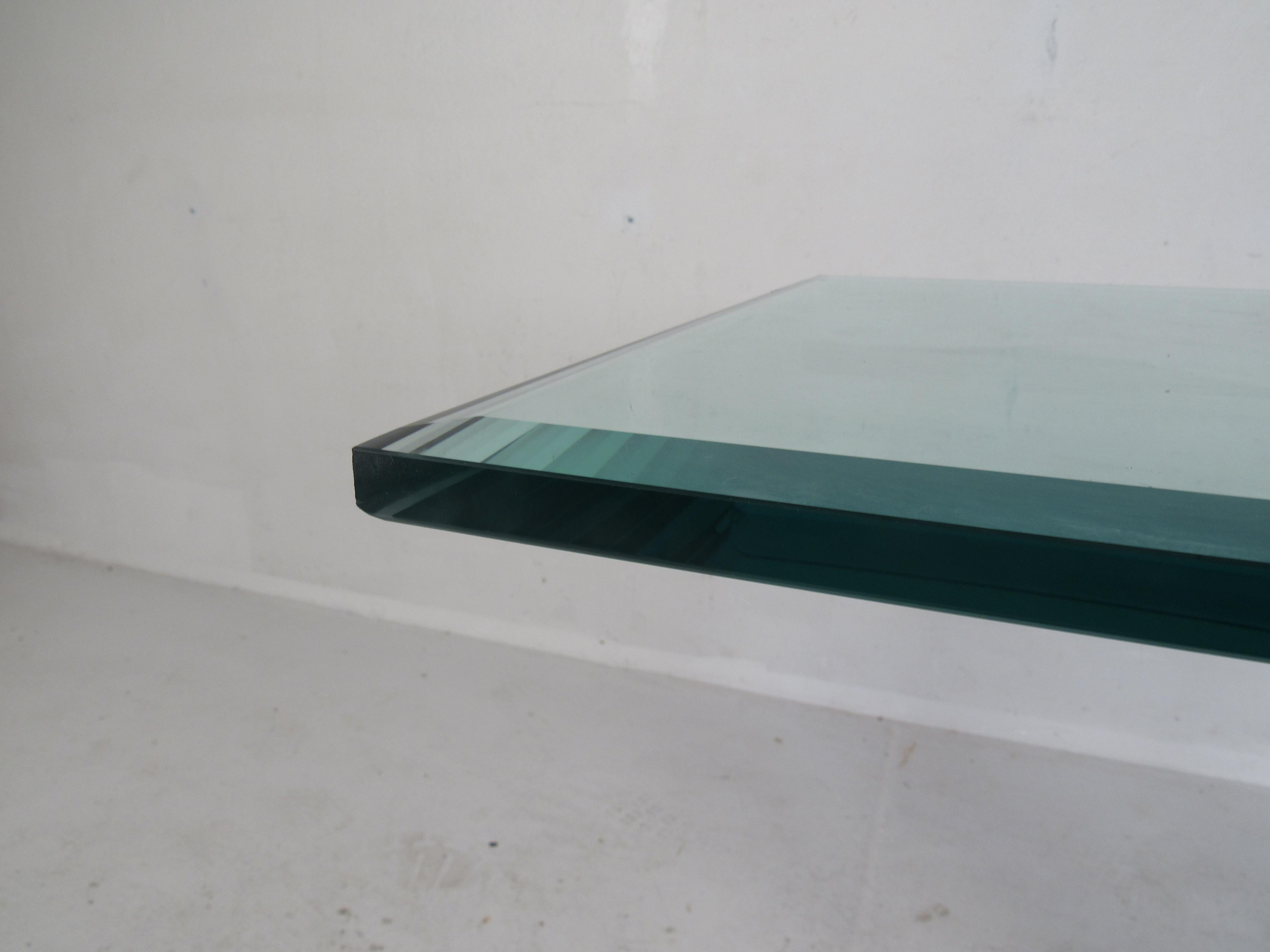 Mid-Century Modern Lucite Pedestal Console Table For Sale 2