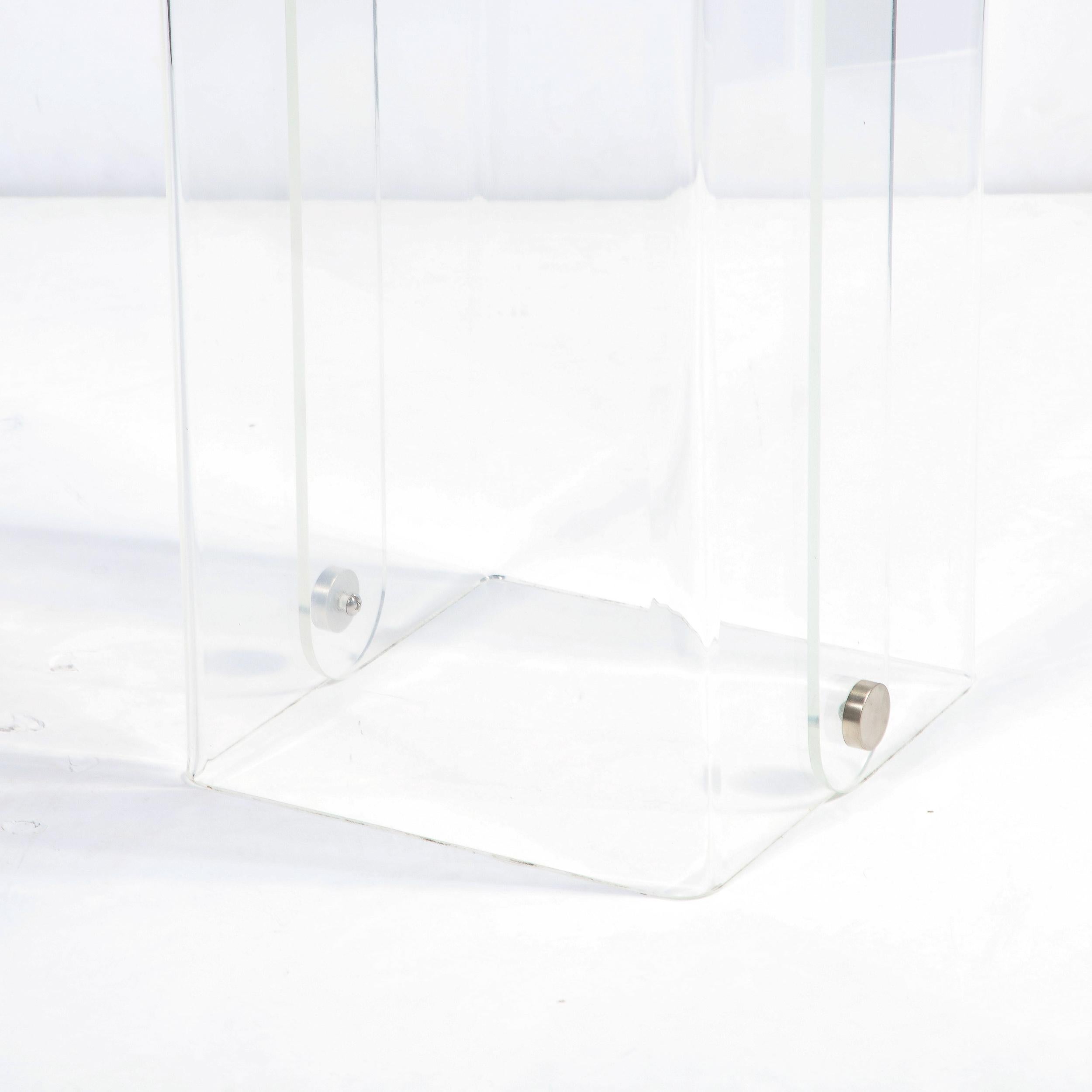 Moderner Lucite-Sockel aus der Mitte des Jahrhunderts mit Spiegelglas- und Chrombeschlägen im Angebot 2