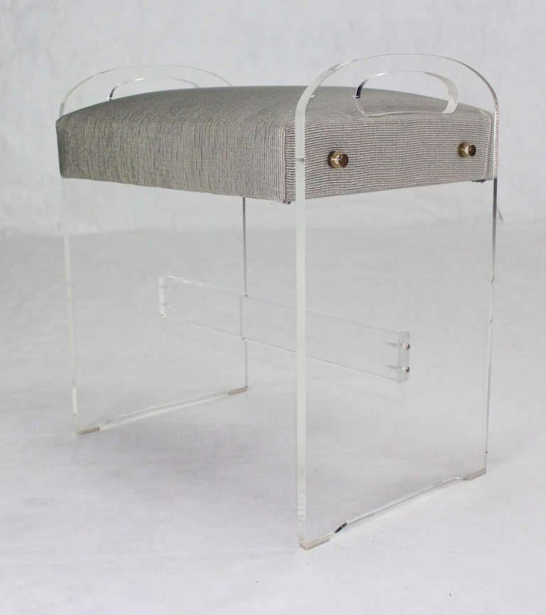 Mid-Century Modern Lucite Piano Window Bench New Upholstery MINT! For Sale 2