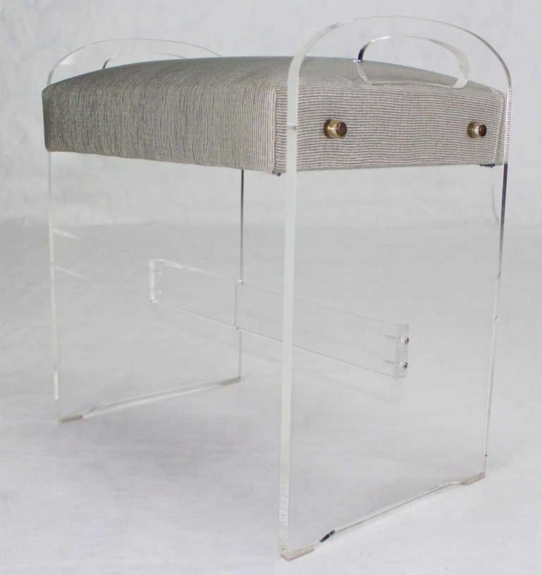 Mid-Century Modern Lucite Piano Window Bench New Upholstery MINT! For Sale 3