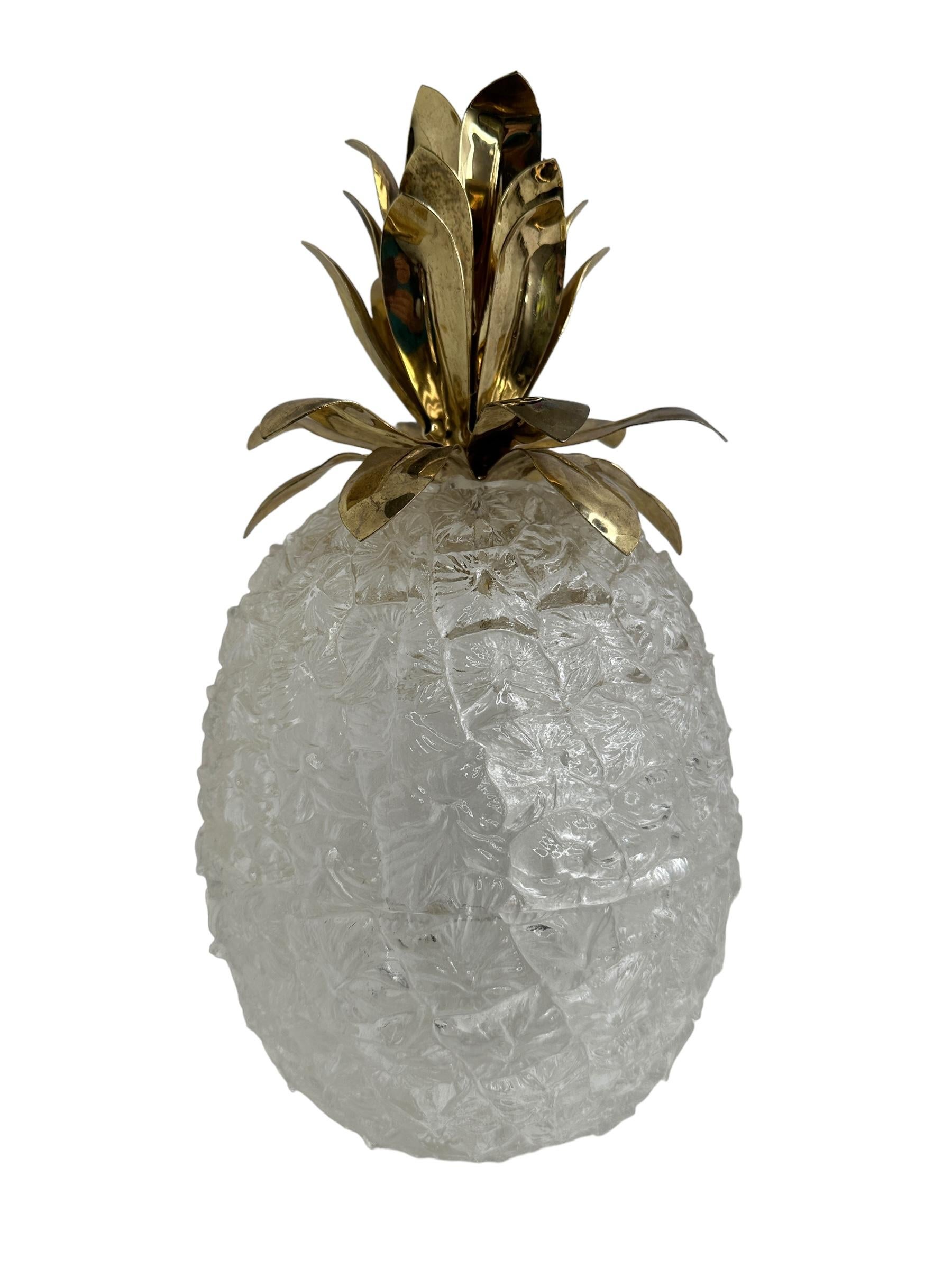 Mid-Century Modern Lucite Pineapple Shaped Ice Bucket, Vintage German 1970s In Good Condition For Sale In Nuernberg, DE