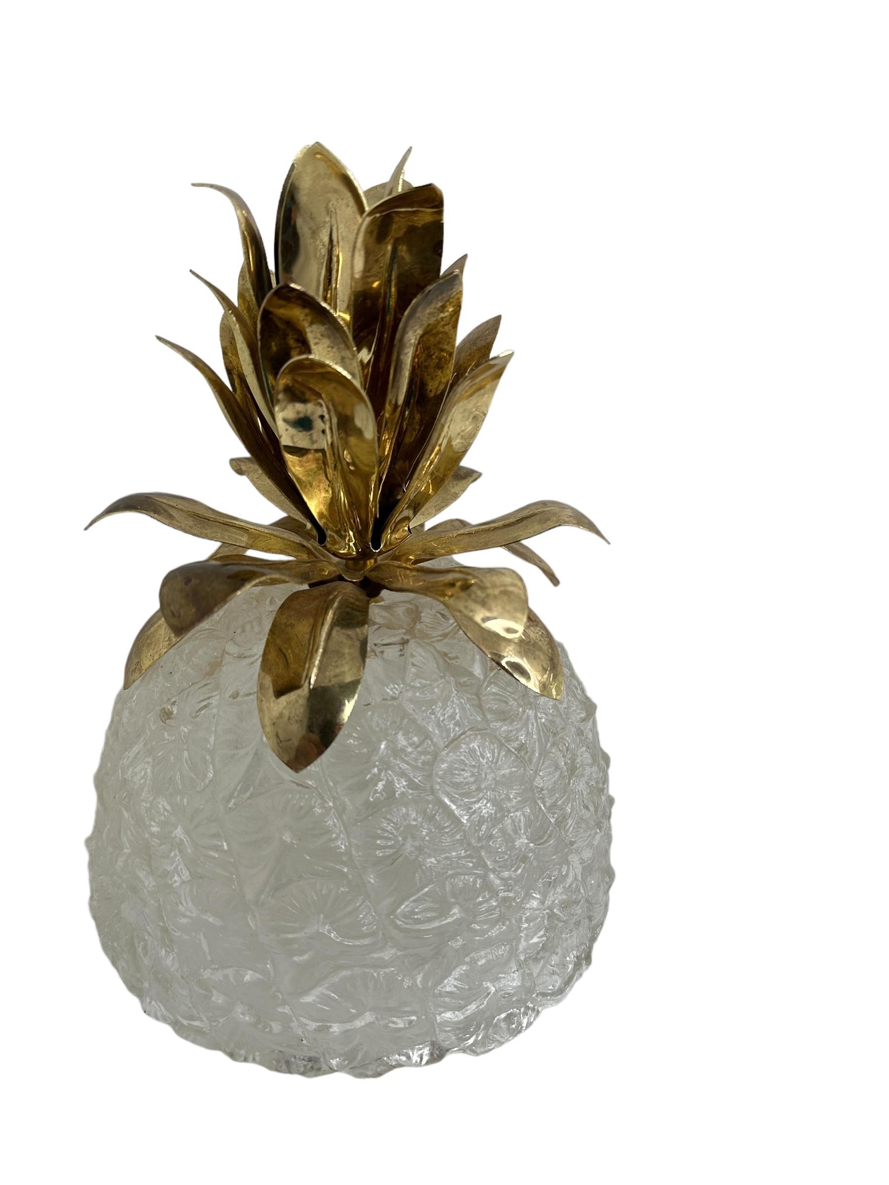 Mid-Century Modern Lucite Pineapple Shaped Ice Bucket, Vintage German 1970s For Sale 1