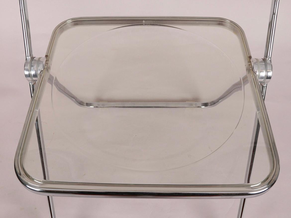 Molded Mid-Century Modern Lucite Plia Folding Chairs by Giancarlo Piretti for Castelli