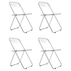 Mid-Century Modern Lucite Plia Folding Chairs by Giancarlo Piretti for Castelli