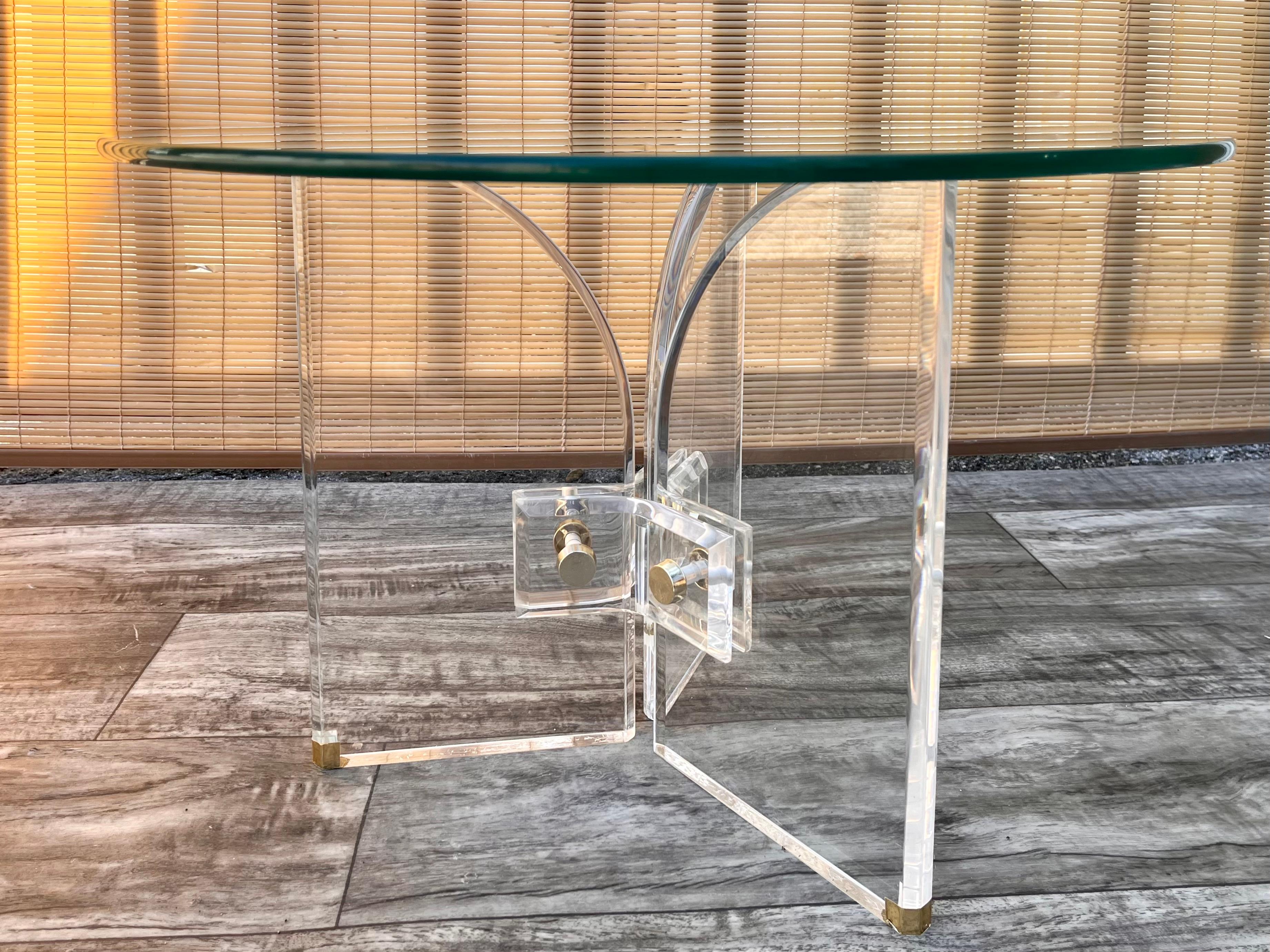 Late 20th Century Mid-Century Modern Lucite Side Table in the Manner of Charles Hollis Jones For Sale