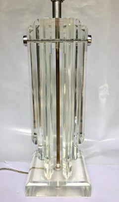Mid-Century Modern Lucite Skyscraper Table Lamp