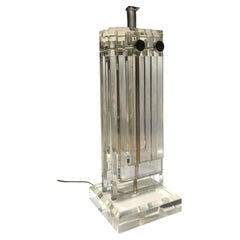 Mid-Century Modern Lucite Skyscraper Table Lamp