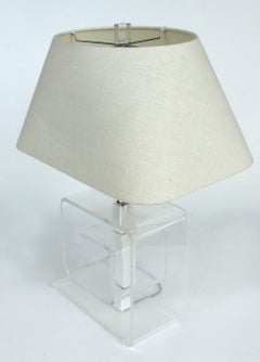 Mid-Century Modern Lucite Table Lamps, Pair