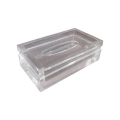 Vintage Mid-Century Modern Lucite Tissue Box in the Style of Charles Hollis Jones